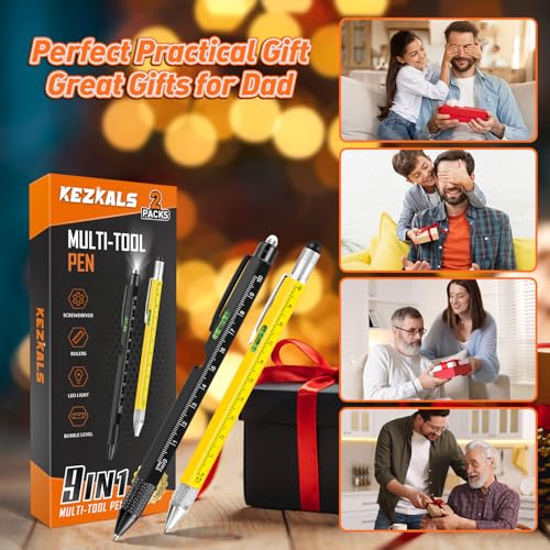 KEZKALS Gifts for Men, 9 in 1 Multitool Pen Set, Birthday Gifts for Men Him — view 2
