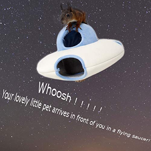 Papieeed Warm Small Pet Bed, Flying-Saucer Hamster Nest Cute Rat House Hammock Sugar Glider Cage Accessories, Bed For Gerbil Degu Golden Bear Hedgehog Small Squirrel Ferret #TOP6