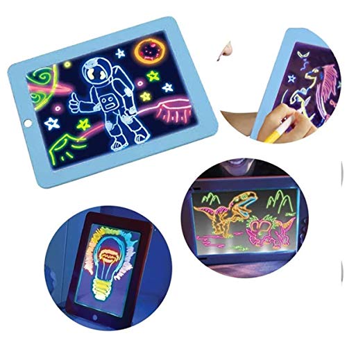 Magic pad Lousa Magica 8 Led Tablet Infantil 3 Canetinha Que Apaga