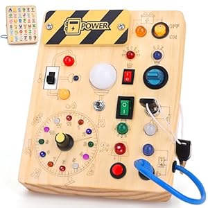 Konijiwa Montessori Busy Board Holzspielzeug mit LED