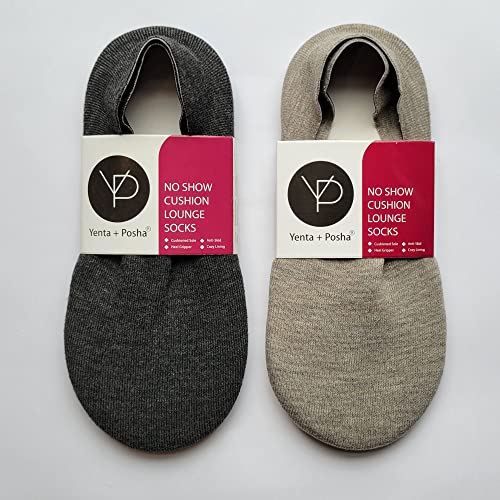Image of No Show Cushion Lounge Slipper Sock for Women with Anti-Skid Bottom and Heel Grippers