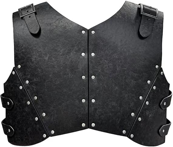 Medieval Faux Leather Breastplate, Vintage Roman Knight Shooter Armor, Adjustable Armor Armor Short Vest.