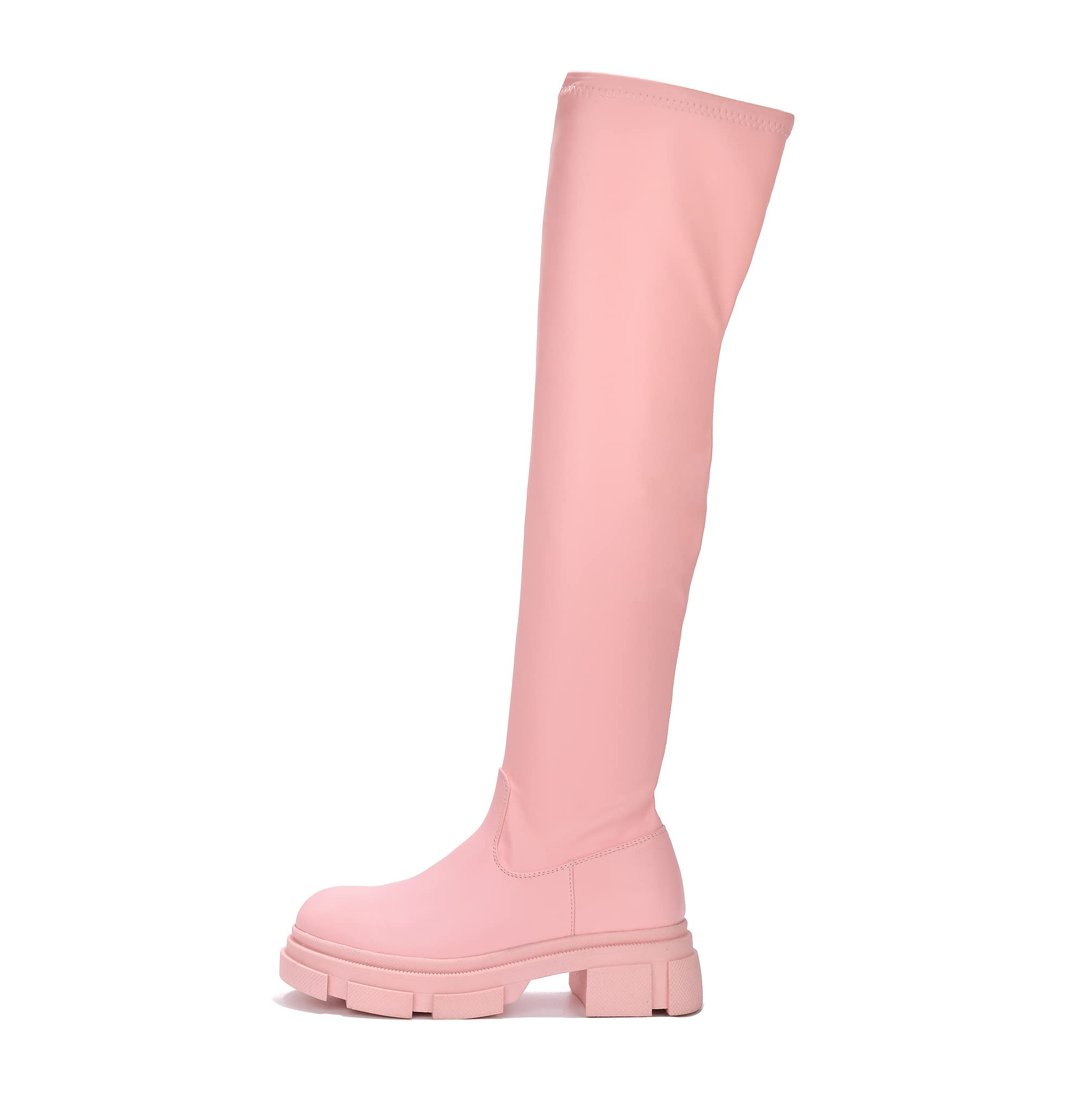 Cape Robbin Women's Over-The-Knee Boots - Chunky Block Heel Thigh High Dress Boots - Fashion Long Boots (Campi)