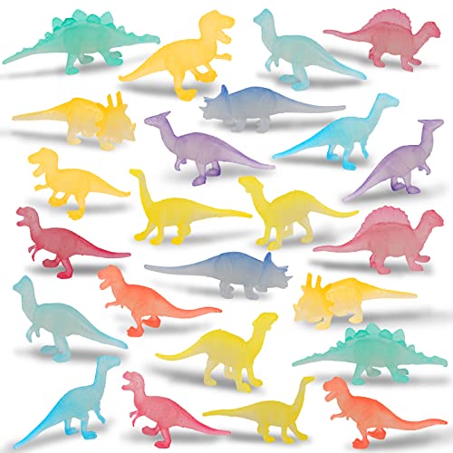 OOTSR 36 Stück Dinosaurier Spielzeug leuchtet im Dunkeln, Mini Dinosaurier Figuren Realistische Kunststoff Dinosaurier Spielzeug für Kinder Ostereier Füller, 12 Stile