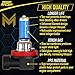 Mega Racer H11 9005 Halogen Headlight Bulbs Combo - Super White 5000K 12V 100W, Hi Lo High and Low Beam, Automotive Headlight Bulbs Replacement Upgrade, Xenon, 4 Pack