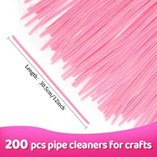 Image of Praisebank Pink Pipe Cleaners for Crafts, 200pcs, Chenille Stems for DIY Projecets, Arts & Crafts Supplies for Festival Party Decorations
