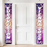 Eurovision Song Contest 2026 Banner - 2 Stück Disco Party Dekoration Eurovision Türbanner 180 x 30 cm, Tür Deko Partybanner für Bar Restaurant Pub Innen- und Außenbereich