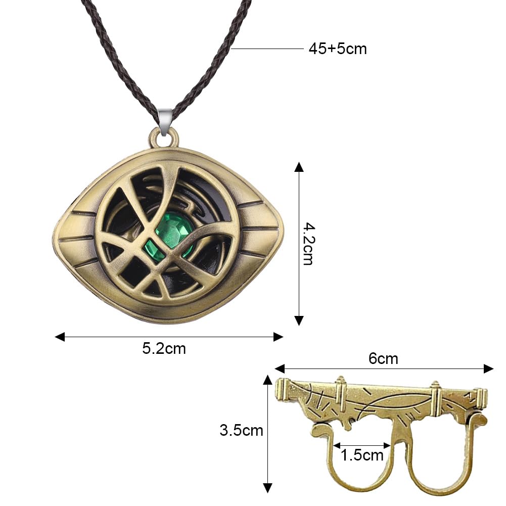 Doctor Strange Halskette Kinder, Doctor Strange Kette, Doctor Strange Ring, Eye of Agamotto Schmuck Cosplay Necklace, Doktor Magische Halskette, Anime Requisiten Geschenke für Fans