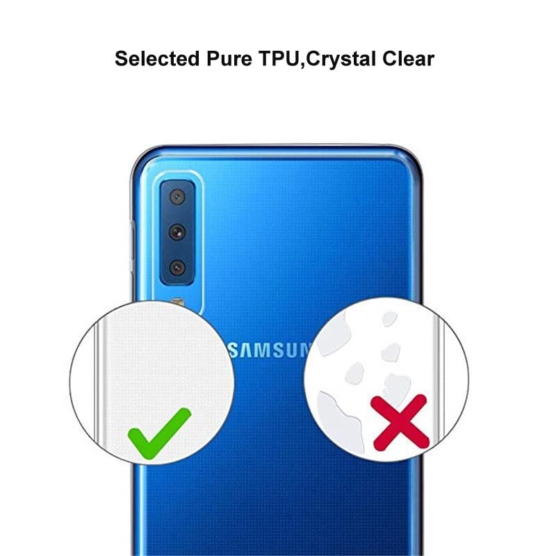 Image of REALCASE Thermoplastic Polyurethane Samsung A7 2018 Back Cover Case | Scratch Resistant Protective Crystal Clear Transparent Shock Proof Bumper Back Cover Case for Samsung Galaxy A7 (2018)