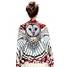 Shovava Christmas Owl Scarf, Wearable Hand Painted and Digitally Printed Pure Cotton Artistic Scarf
