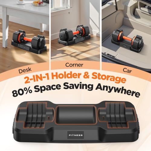 Image of 2026 FDB2 Updated Adjustable Dumbbell Set of 2, 5-in-1 /10-in-1 Weights Dumbbell Set with Storage Box, 25lbs /55lbs Adjustable Weights with Anti-slip Silicone Grip, Weight Set For Home Gym Suit both Men and Women