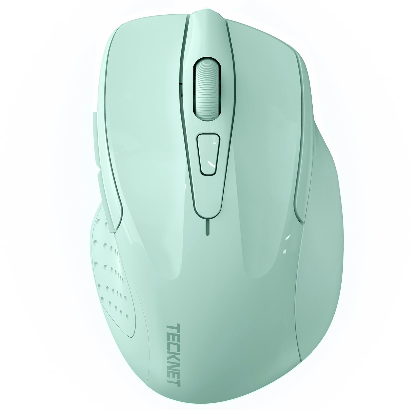 TECKNET Wireless Mouse (2.4G & BT5.0/3.0) Silent 4800 DPI Computer USB A & Bluetooth Mouse 6 Buttons, Wide Compatibility - Green