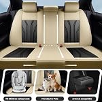 Car Seat Covers for Toyota Tacoma 2016-2022 2023 Beige & Black - Image 3