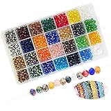 Glas Material: Diese Perlen sind aus Kristallglas,48-facettierte Drachenrollenperlen, schimmern mehr in der Sonne,wunderschön und attraktiv.