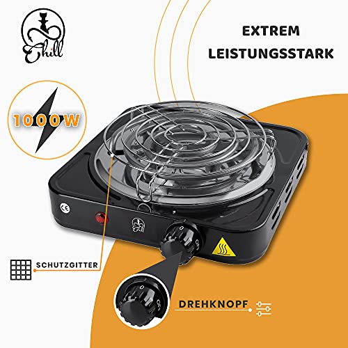 Chill Shisha elektrischer Kohleanzünder mit 1000W Kohlebrenner Heizplatte Brenner inkl. Schutzgitter für Shisha Kohle… – Bild 3