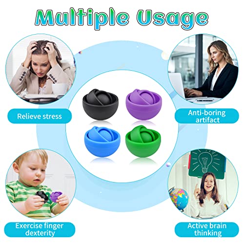 Image of Fidget Toy for Adults, 4PC Fidget Spinner for Teens, Gift Ideas for 8-12 Boys Girls Kids, ADHD Autism Stress Relief Finger Toy