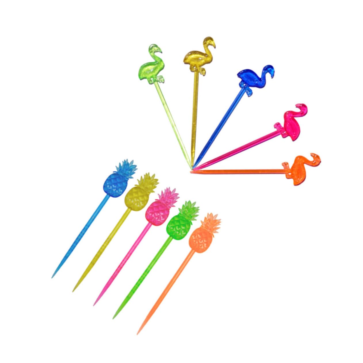 Alipis Fruit Picks Supplies 100pcs Flamingo 50pcs Pineapple Party Fruit Decorations Skewers for Kabobs