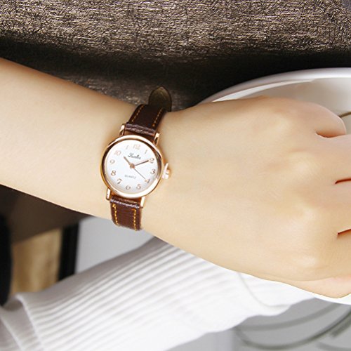 UKCOCO Relógio feminino simples e elegante pequeno relógio digital de couro pequeno para meninas est