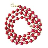 Bambuskoralle(gef.) Button rot mit vergoldeten Echtsilber Perlen Lebensfreude und Herzlickeit mit Koralle