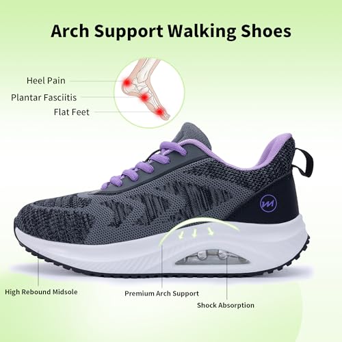 Image of RomenSi Womens Arch Support Walking Shoes Orthotic Fashion Sneakers Tennis Shoes for Plantar Fasciitis Pain Relief US 5.5-11