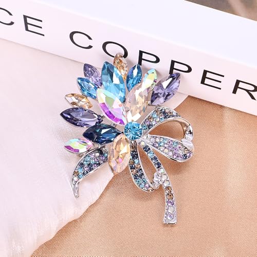 Image of Dainty Brooch Pin for Women, Rhinestone Scarf Shawl Costume Brooches and Pins Flower Boutonniere Hat Bag Suit Dress Accessories Pearl Brooches Lapel Pins