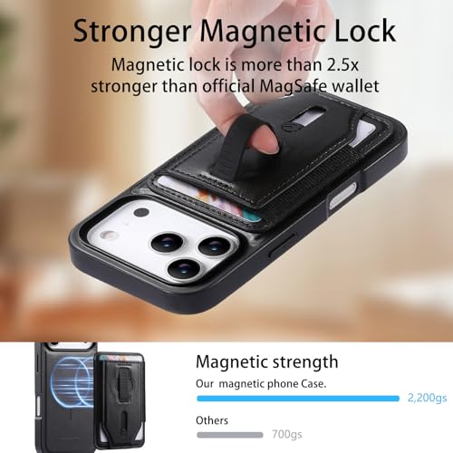 Coque iPhone 17 Pro Max en silicone de qualité supérieure style rétro noir magnétique - 5