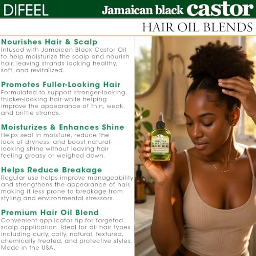 Image of Difeel Jamaican Black Castor Hair Oil Blend 7.1 oz.
