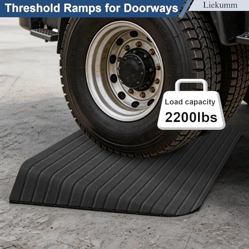 LIEKUMM 3" Rise Rubber Curb Ramp, 2200 lbs Heavy Duty Curb Ramps for Driveway, Non-Slip Threshold Ramp for Doorways and Garage by LIEKUMM - Image 3