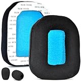 defean Almohadillas de repuesto para orejas de terciopelo y espuma suave compatible con Astro A20 / A20 Wireless Gaming Headse (Negro-Azul)