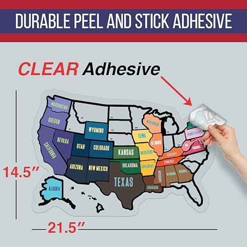 image for Lushleaf Designs RV State Map Sticker Travel Map - 14.5