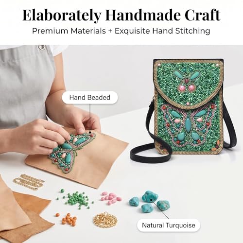 Image of Small Crossbody Bags for Women Designer Cell Phone Bag Boho Shoulder Wallet Purse