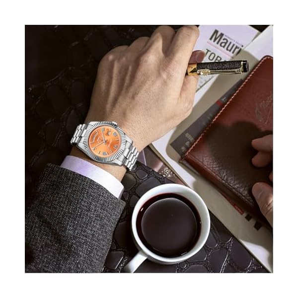 NIBOSI Men Watches Analog Quartz Stainless Steel Rose Gold Silver Watches for Men Waterproof Business Classic Desiger Wrist Watch with Day Date - Image 6