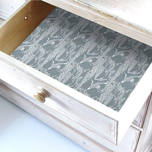 The Master Herbalist Fragrant FRESH LINEN Scented Drawer Liners in a CLASSICAL HERON Design (FOLDED)