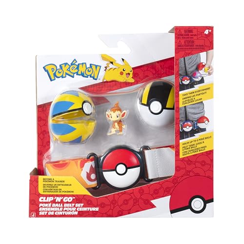 Pokémon PKW4168 Panflam Clip 'N' Go Belt Set - Panflam Battle Figure with Float Ball, Hyperball and Belt Official Set