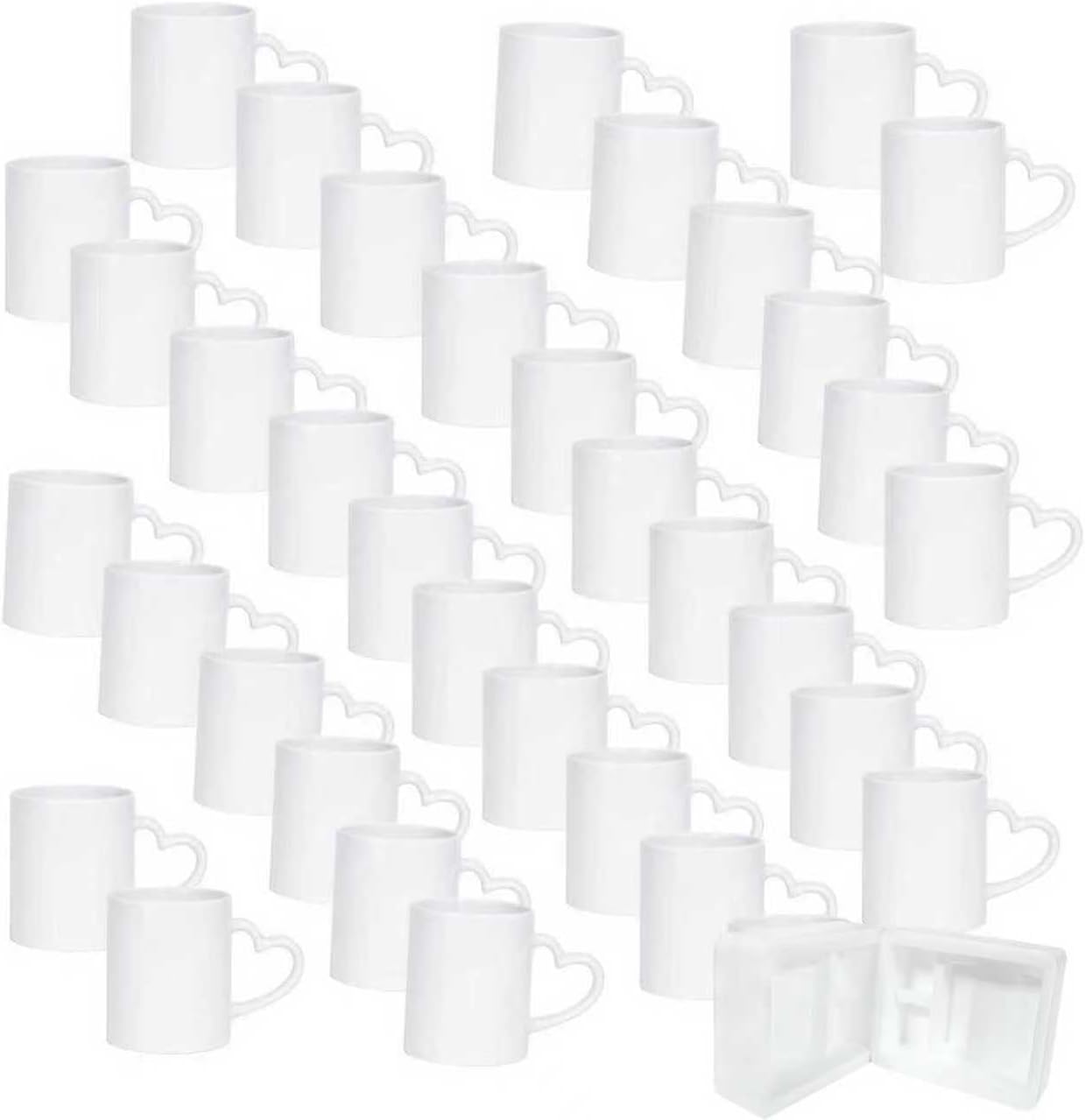 CRUMANCY 36pcs Ceramic Coffee Cup, 11Oz Coffee Mug Set, White Ceramic Cups Bulk Mugs for Tea Latte Hot Cocoa