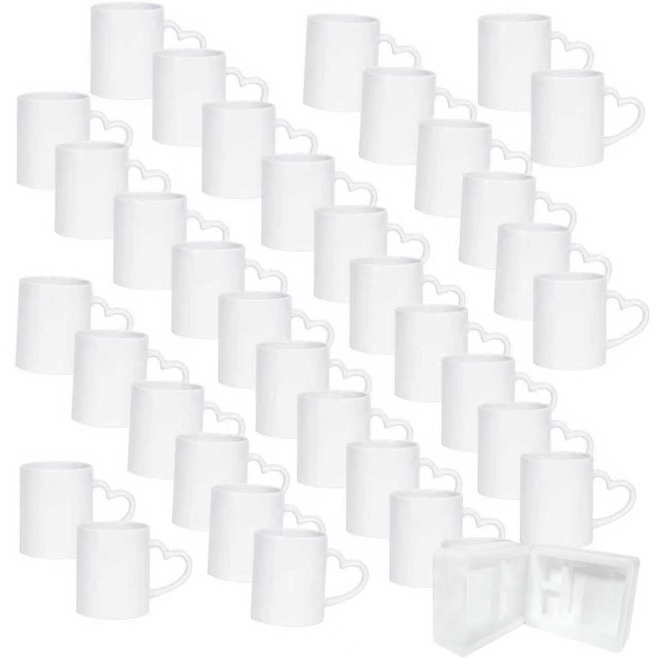 CRUMANCY 36pcs Ceramic Coffee Cup, 11Oz Coffee Mug Set, White Ceramic Cups Bulk Mugs for Tea Latte Hot Cocoa