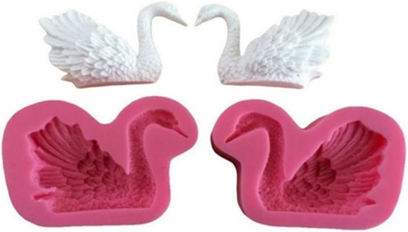 Drawihi 2 Pcs Mold Swan Silicone Moulds Cake Pan Handmade DIY Soap for Pudding Jelly Ice Cube Chocolate Cake Cupcake Muffin Biscuit for Basting and Baking