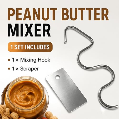 Stainless Steel Peanut Butter Stirrer - Multipurpose Nut Butter Mixer for Peanut Fits 12-30 oz Jars — view 3