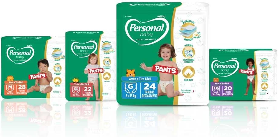 Fralda Personal Baby Total Protect Pants Super XXG, 36 unidades