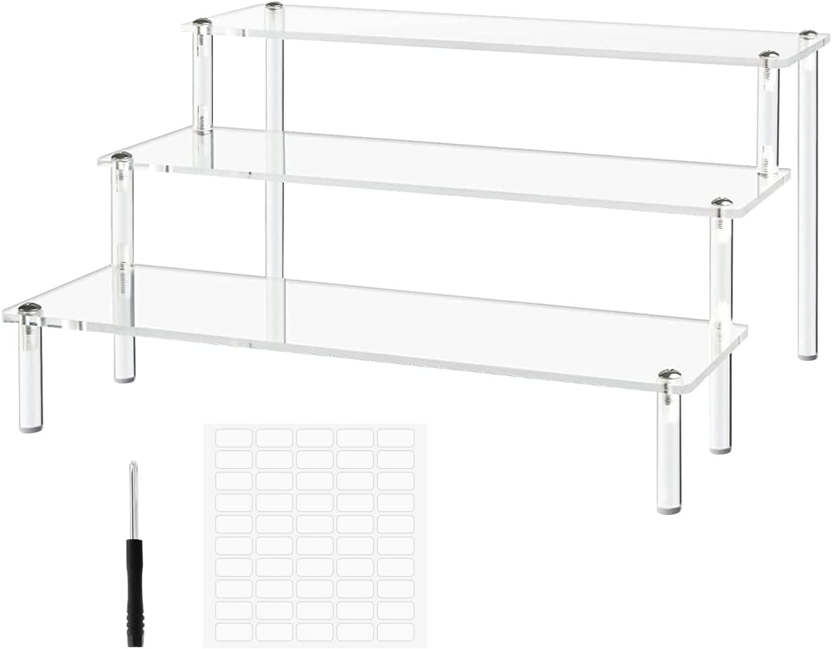 huahuo Acrylic Display Stand, 3 Tier Transparent Perfume Stand Acrylic