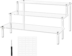 XZMCAT Acryl Treppen Display - 3-stufiges Regal Für Makeup & Deko 30x20cm