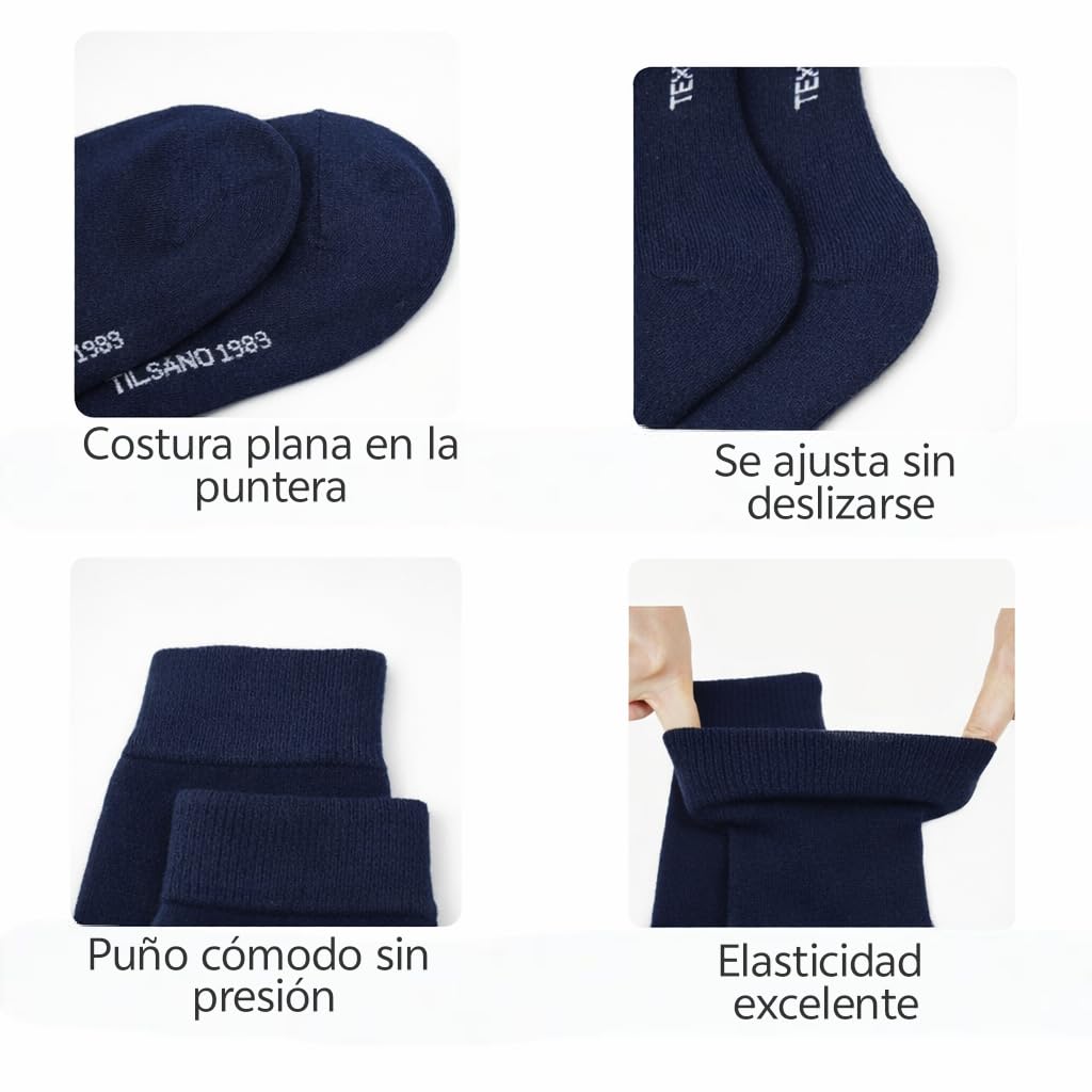 CYS Calcetines 6 Pares De Colegio Escolares Medias Largos Altos Algodón Hasta rodillas Lisos Para Niñas Niños Infantiles Uniformes Unisex — view 5