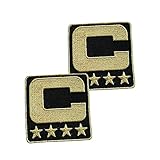 Captain C Patch (2pcs) Iron On for Jersey Football, Baseball. Soccer, Hockey, Lacrosse, Basketball...
