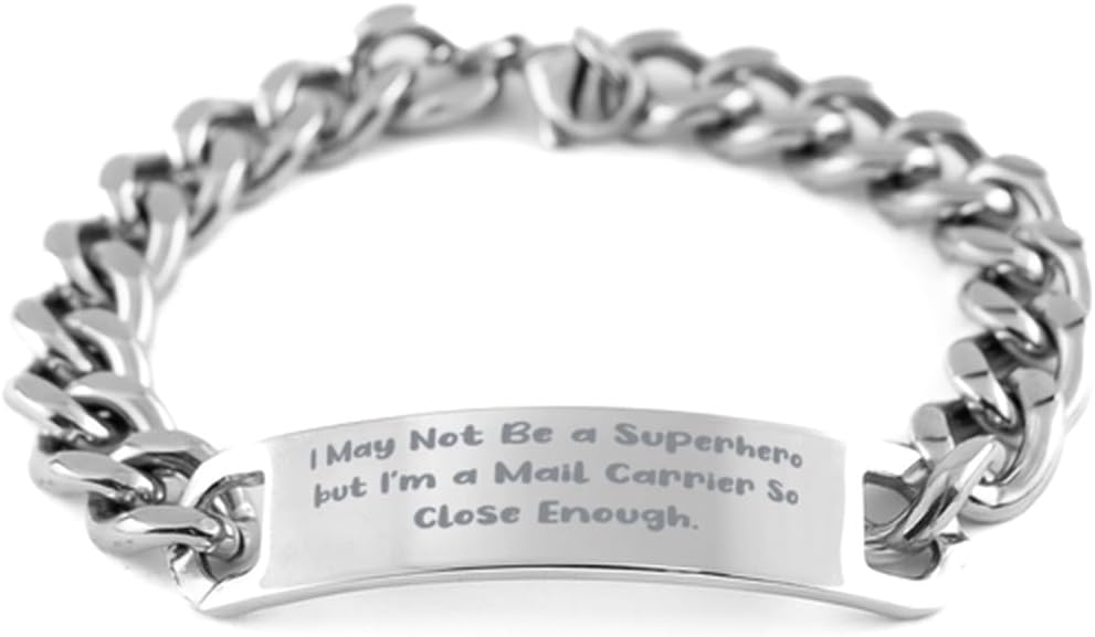 Fun Mail carrier Gifts, I May Not Be a Superhero but I'm a, New Birthday Cuban Chain Bracelet For Coworkers From Team Leader, Unique mail carrier gifts, Mail carrier appreciation gifts, Mailman gifts,