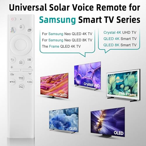 Image of BN59-01391A Solar Voice Remote for Samsung Frame TV Remote Replacement with Voice Search, Apps and Solar Charging for Samsung 2021-2025 Neo LED Smart 4K Ultra HD TV, 4 Shortcut Buttons