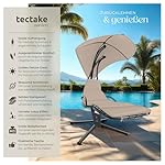 tectake Hängeliege mit Gestell und Sonnendach