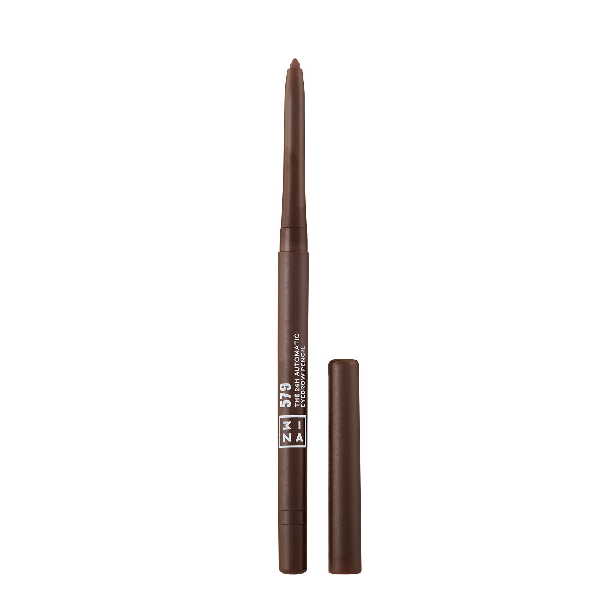 3INA MAKEUP - The 24h Automatic Eyebrow Pencil 579 - Marrón oscuro - Lápiz de cejas retráctil waterproof - Tinte de cejas de larga duración - Lápiz de cejas de fácil aplicación - Vegan - Cruelty Free