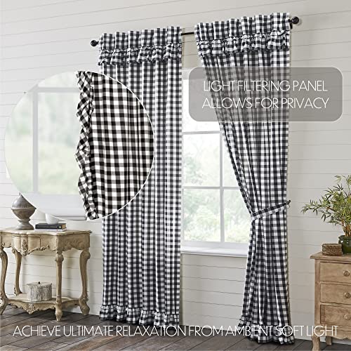 VHC-Brands-Annie-Buffalo-Ruffled-Farmhouse-Curtain-Panels-Check-Black-96×50-Set-of-2 VHC Brands Annie Buffalo Ruffled Farmhouse Curtain Panels Check Black 96×50 Set of 2