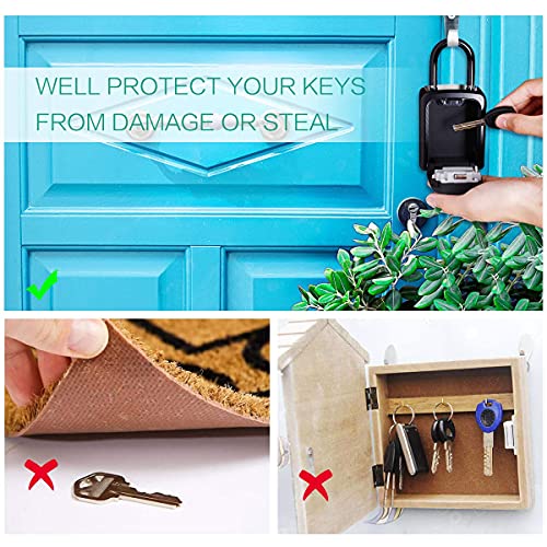 Oria Key Lock Box, Key Safe Box, 4 Digit Combination Key Storage Lock Box, 5 Keys Capacity With Removable Shackle For Indoor Outdoor, Black 3.66In #TOP1