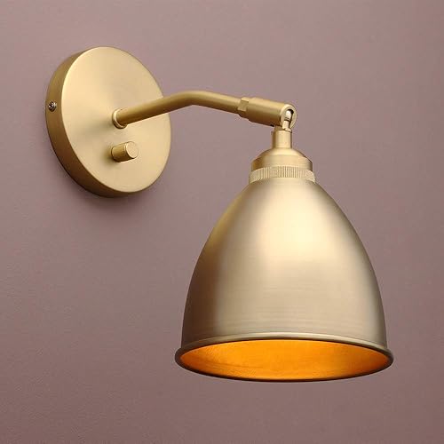 Yosoan Vintage Wall Sconce Bookcase Light, 1-Light Dimmable On Off
